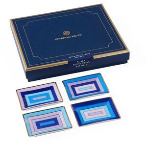 NIB Jonathan Adler - Scala Petite Tray Set Blue & Purple